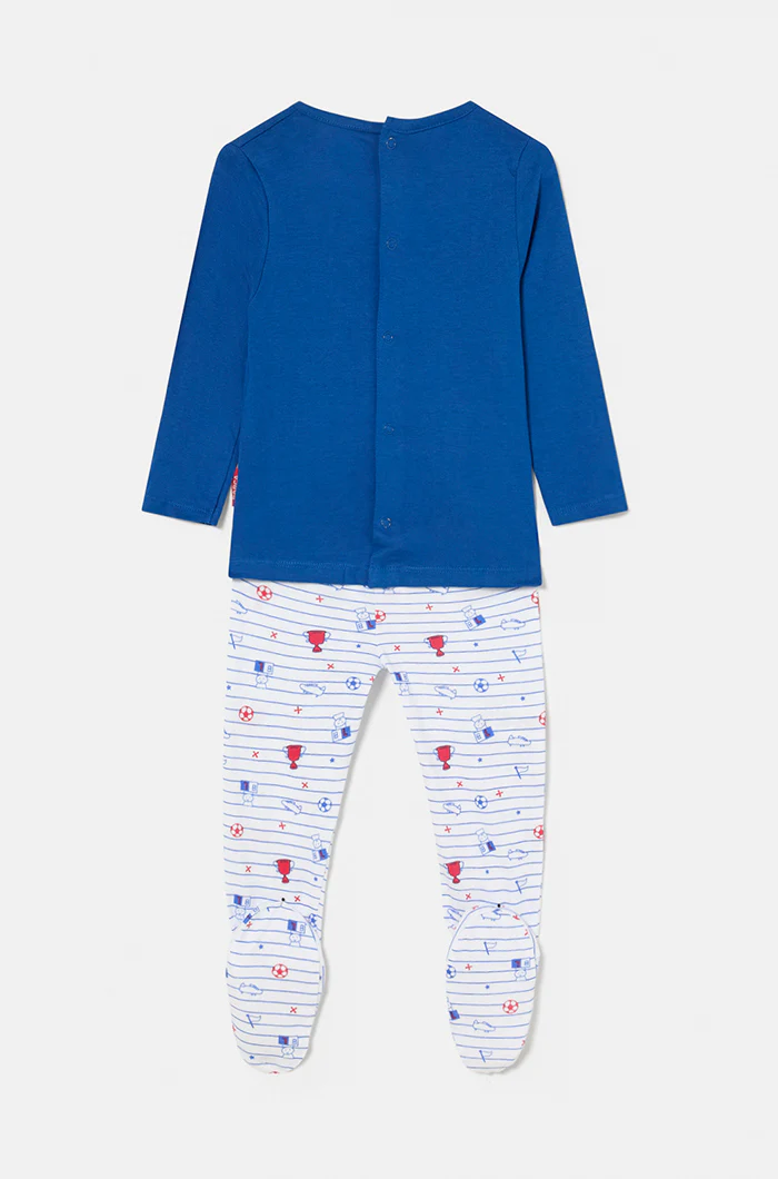 Barça T-shirt and warm leggings set in blue and white – Baby - Image 2