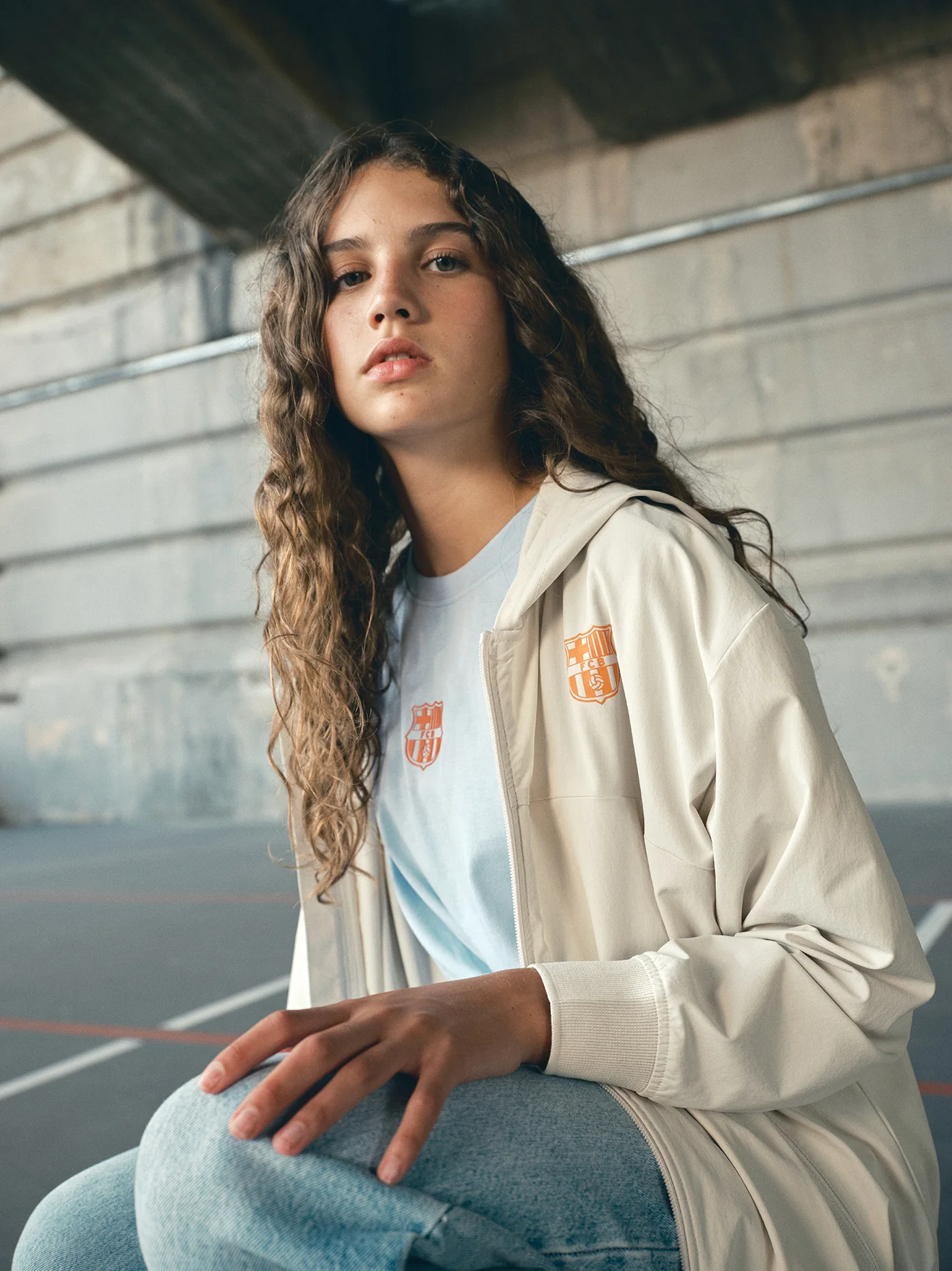 Light Jacket White Barça Essentials - Junior - Image 7