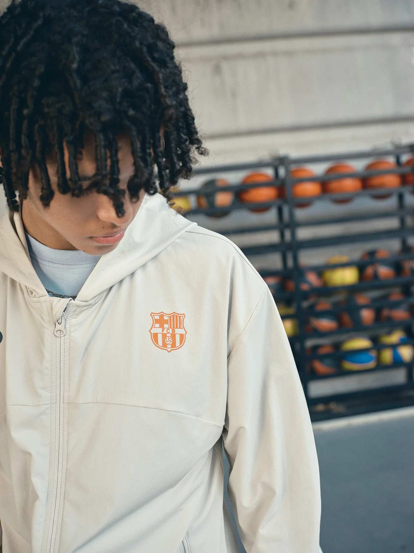 Light Jacket White Barça Essentials - Junior - Image 8