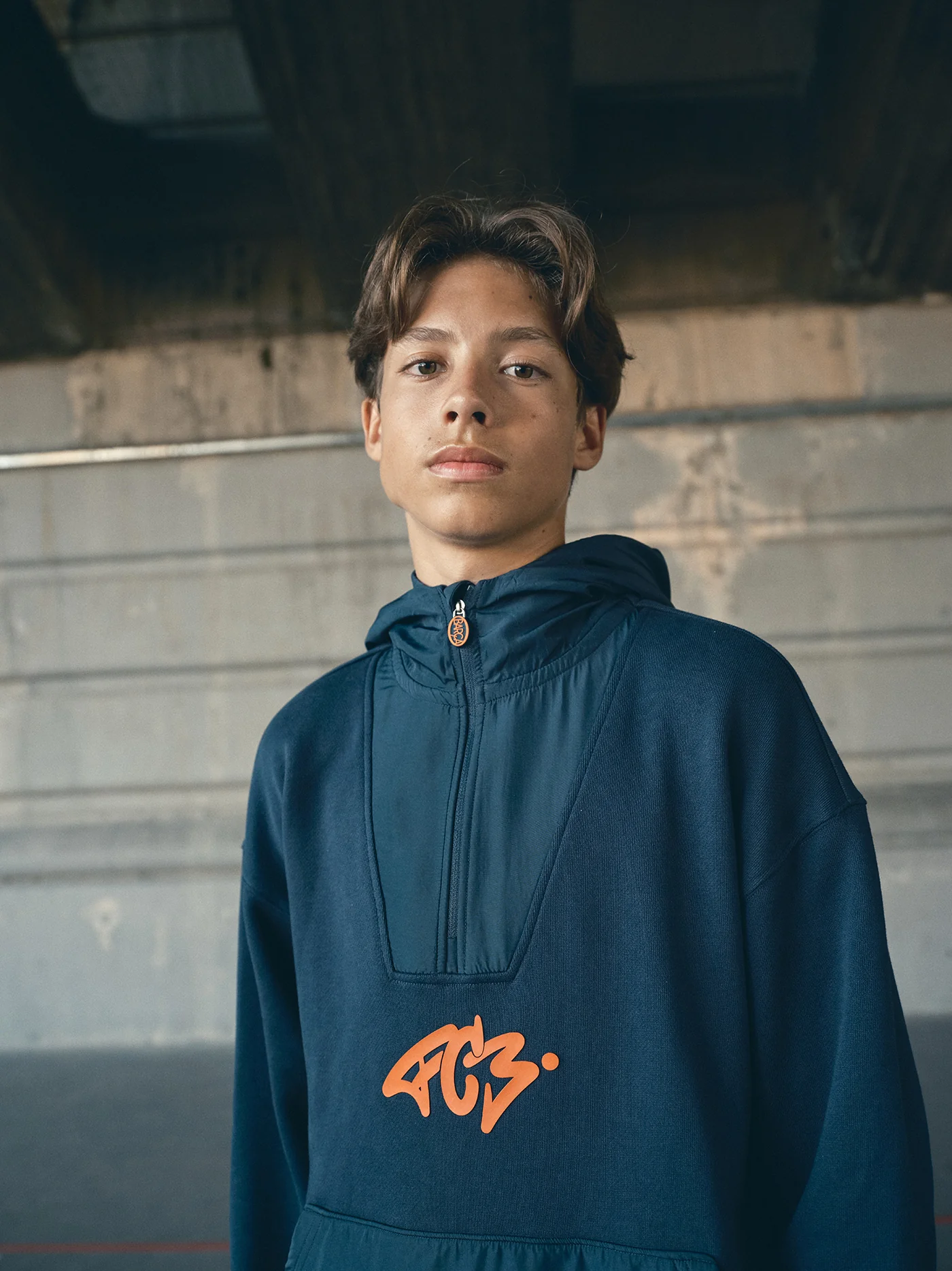 Hoodie Half Zip Navy Barça Essentials - Junior - Image 5