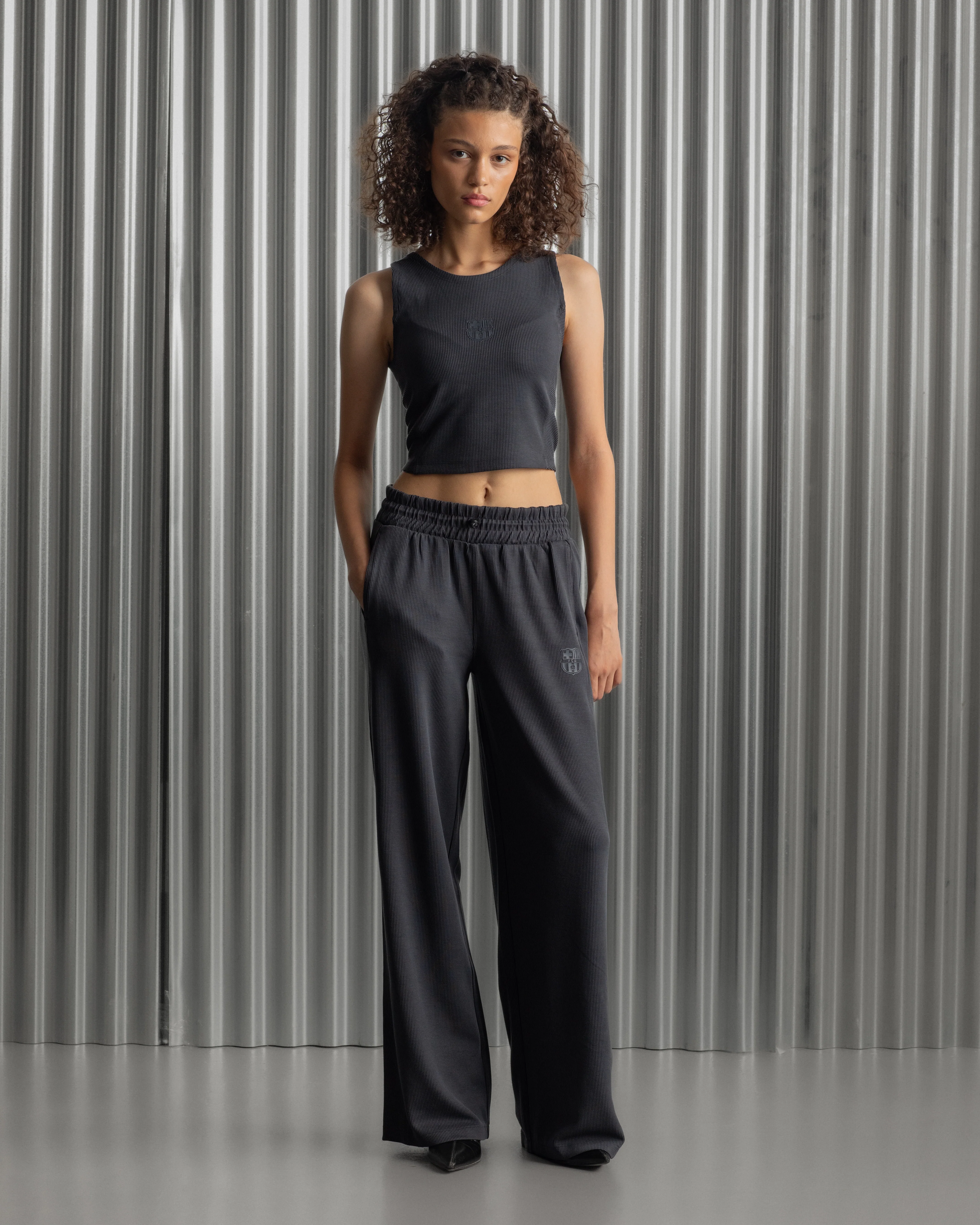 Pants Wide Grey Barça Essentials - Women - Image 2