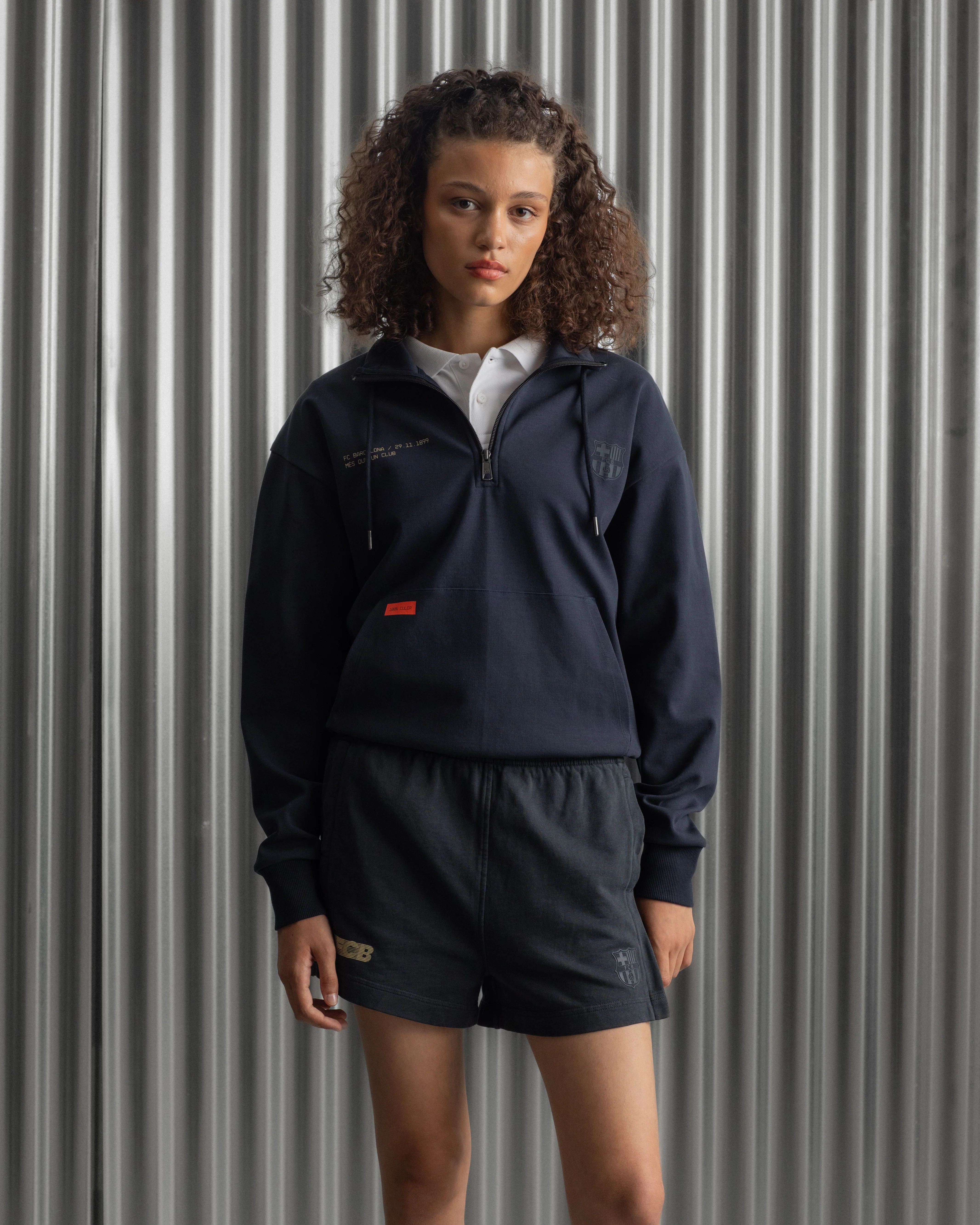 Hoodie Half Zip Navy Barça Essentials - Women - Image 10