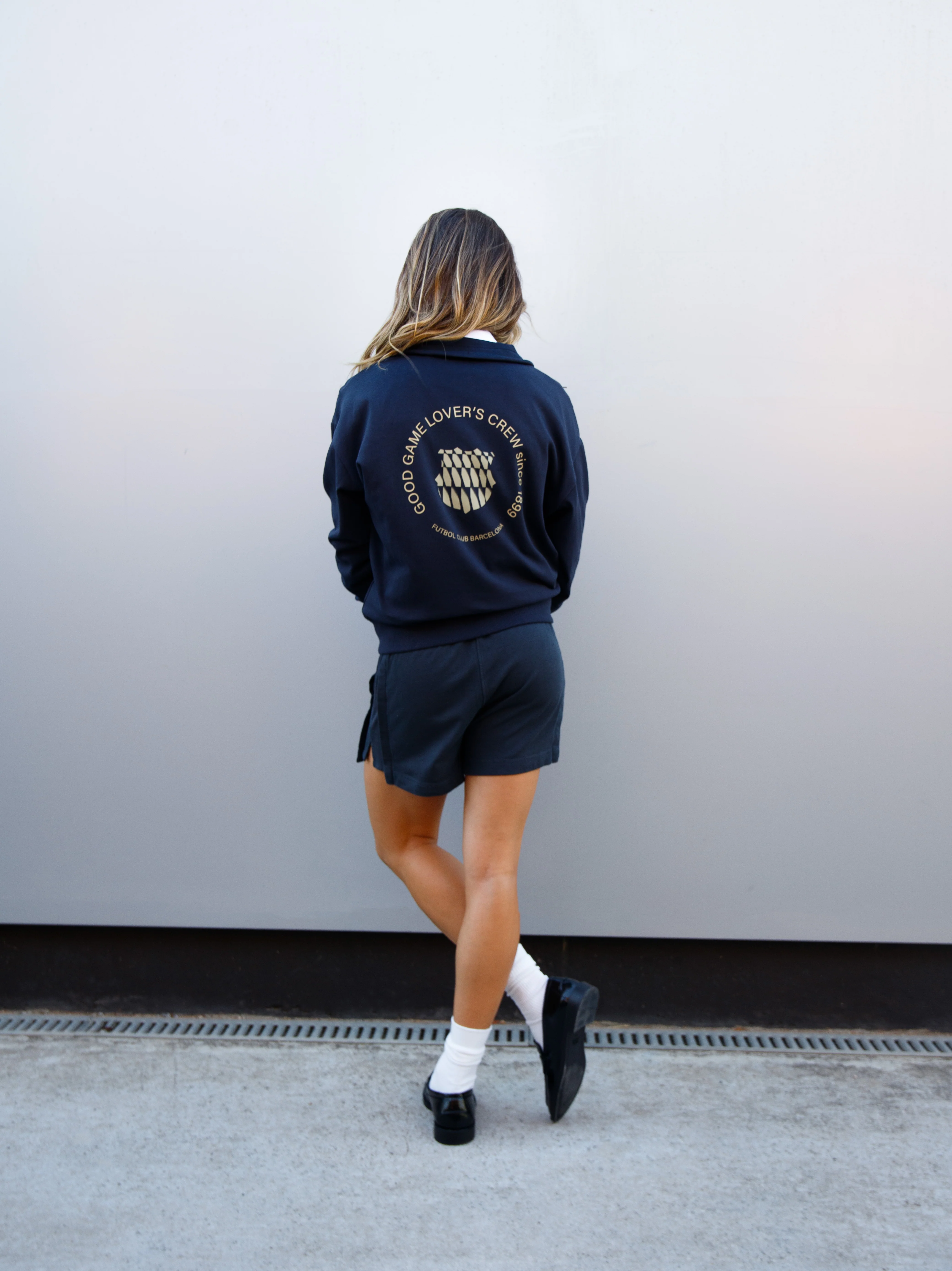 Hoodie Half Zip Navy Barça Essentials - Women - Image 3