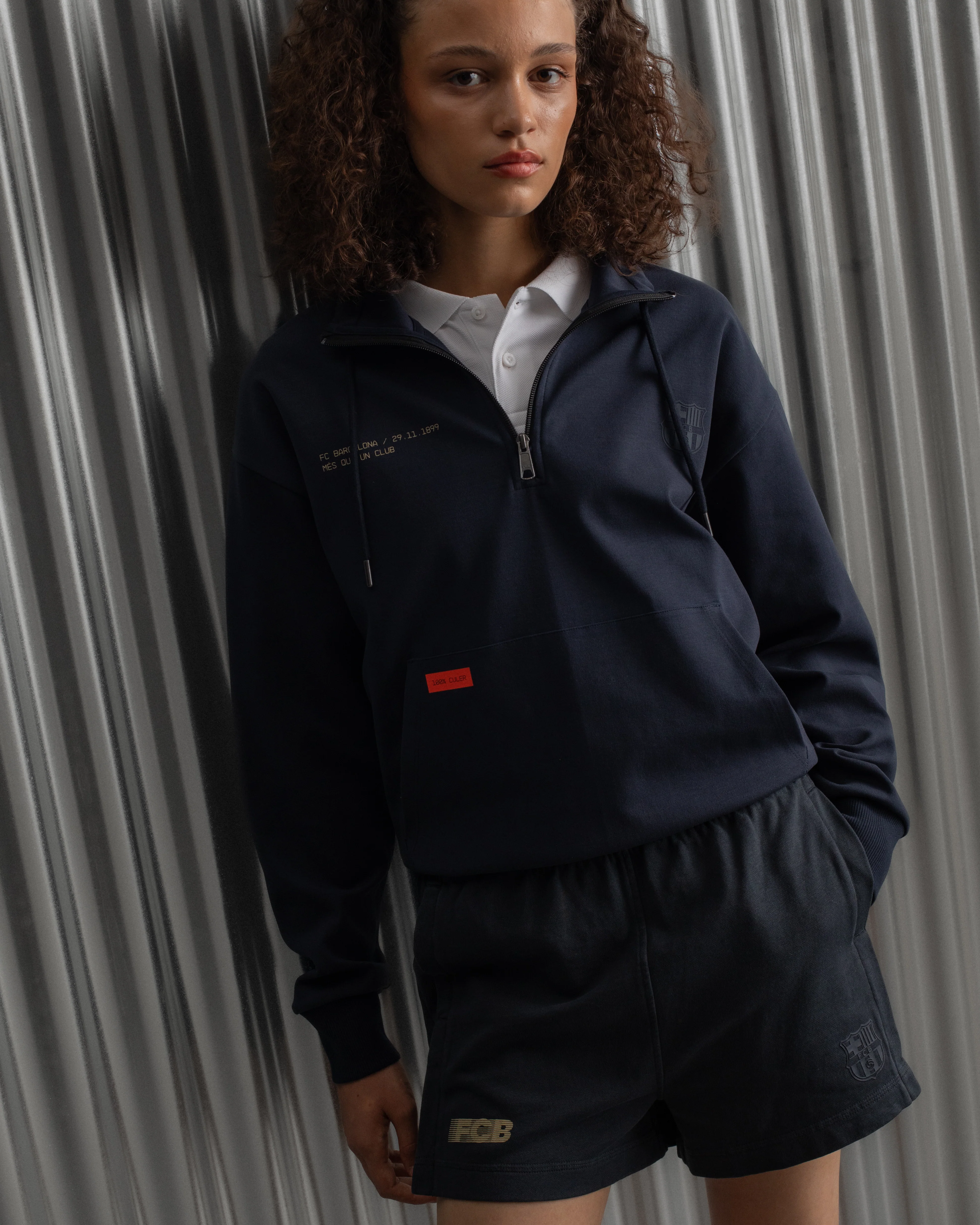 Short Navy Barça Essentials - Women - Image 3