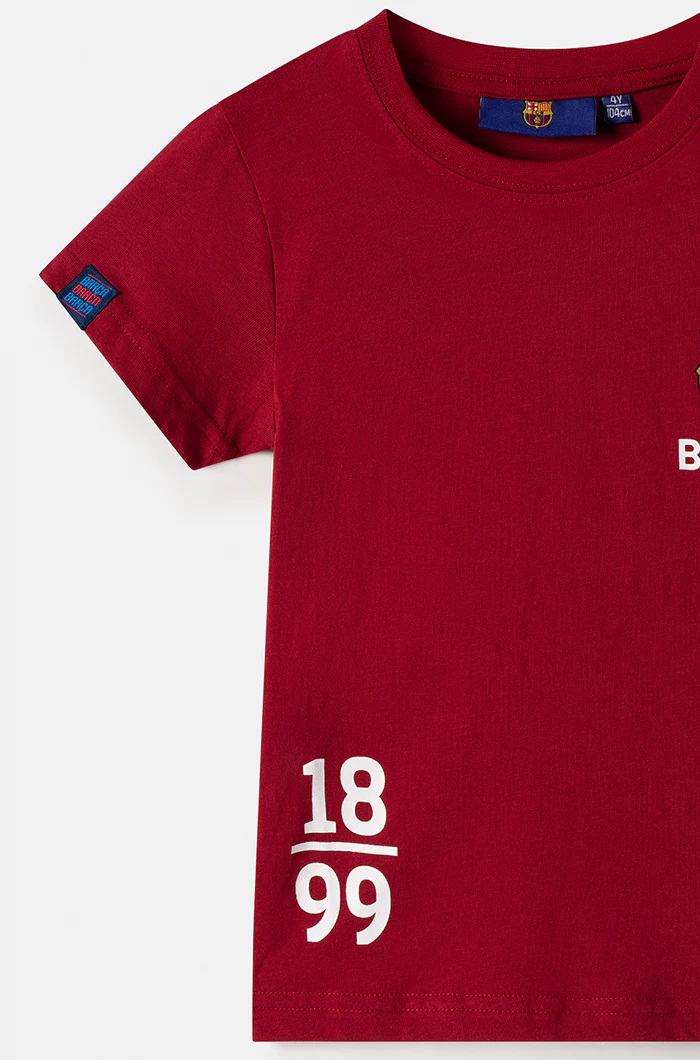 FC Barcelona 1899 maroon shirt with team crest – Boys - Image 3