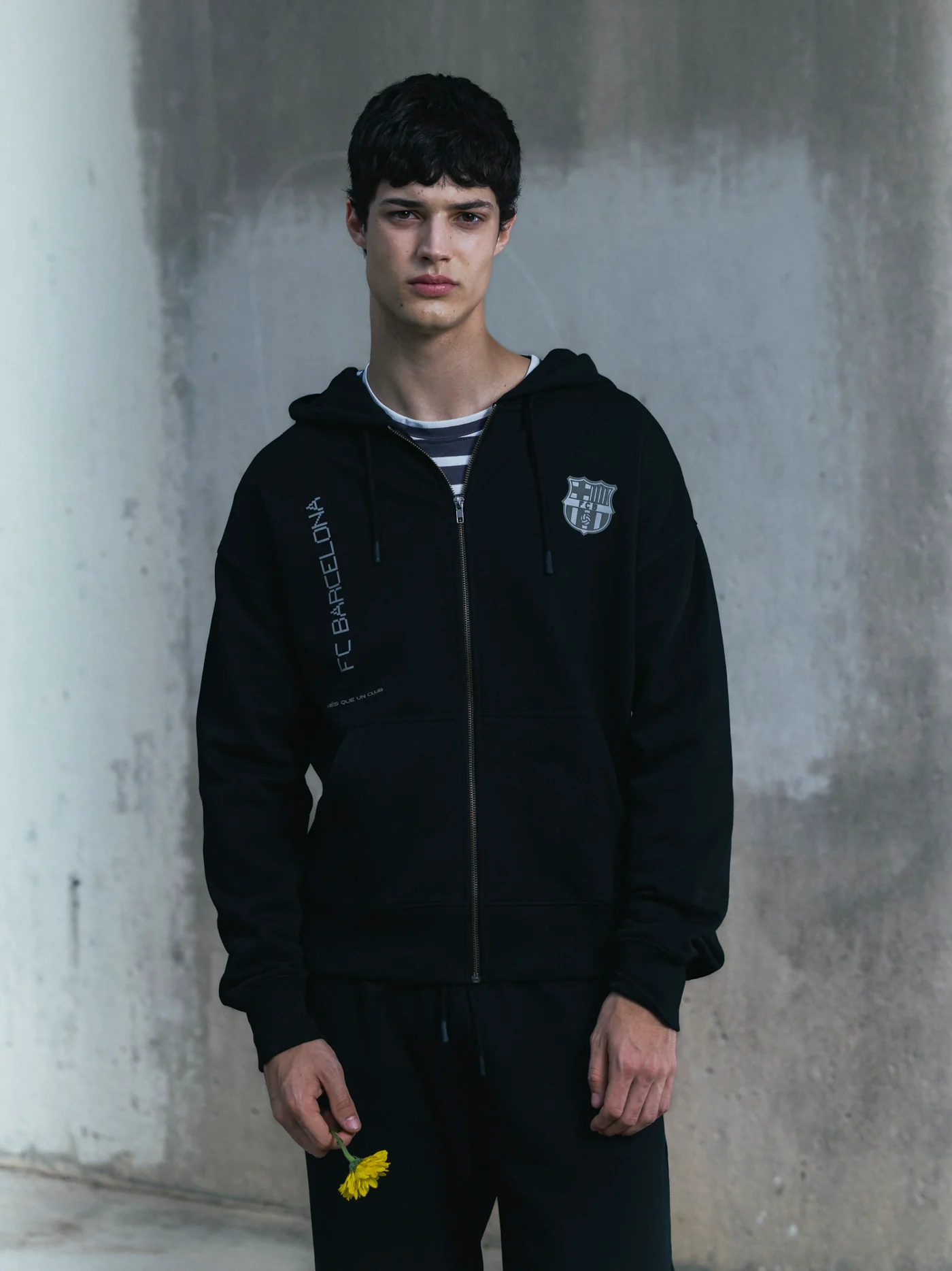Hoodie Zip Black Organic Goals - Image 4