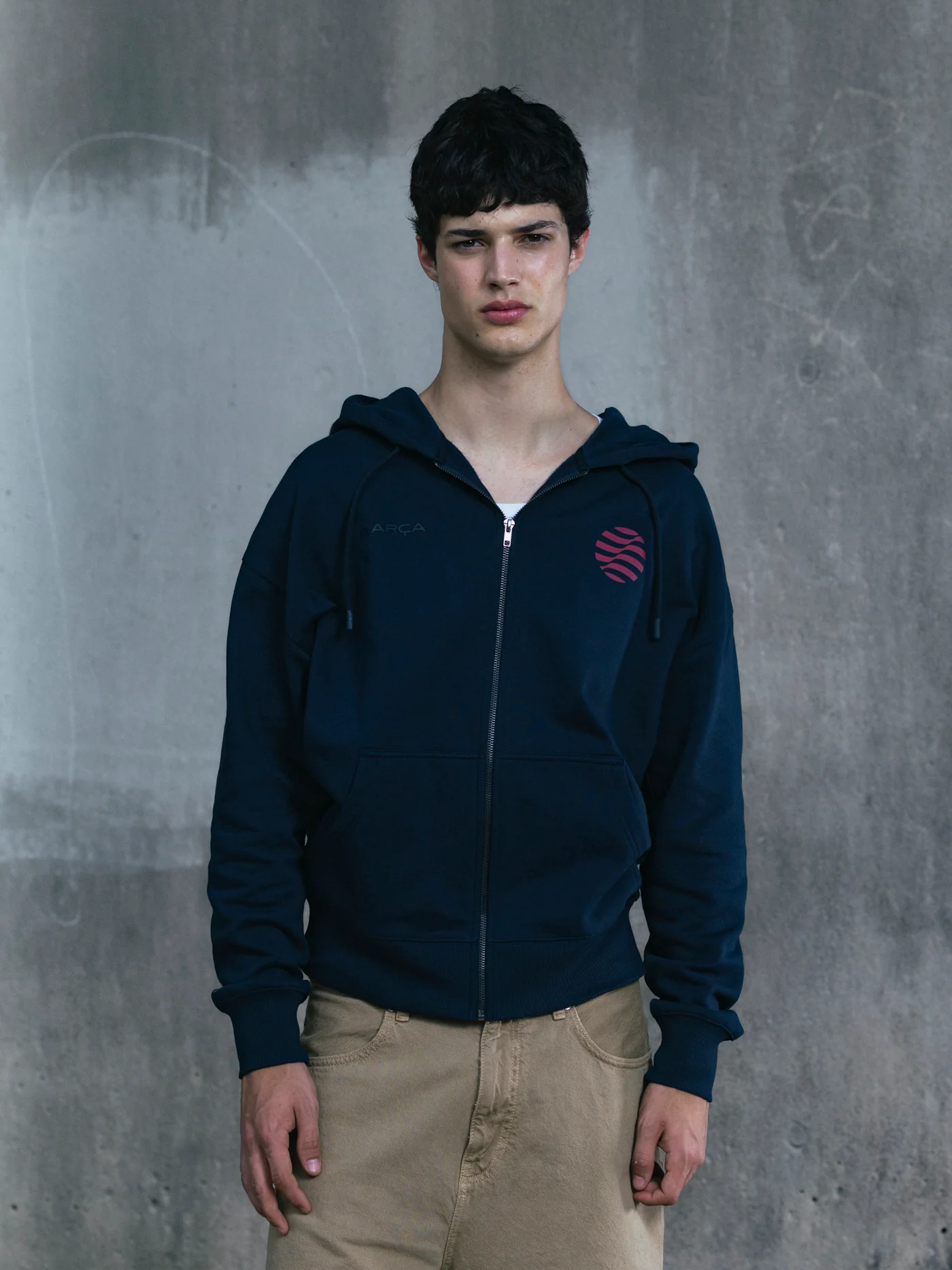 Hoodie Zip Navy Barça Organic Goals - Image 4