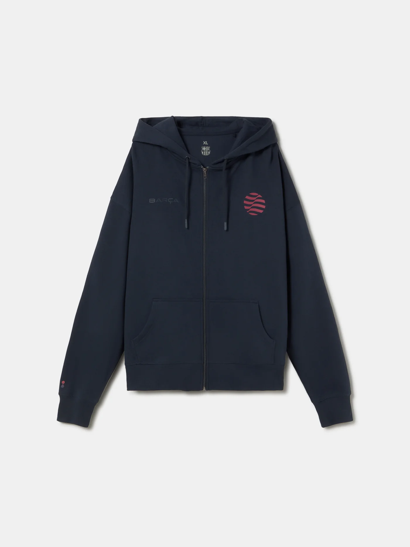 Hoodie Zip Navy Barça Organic Goals - Image 5