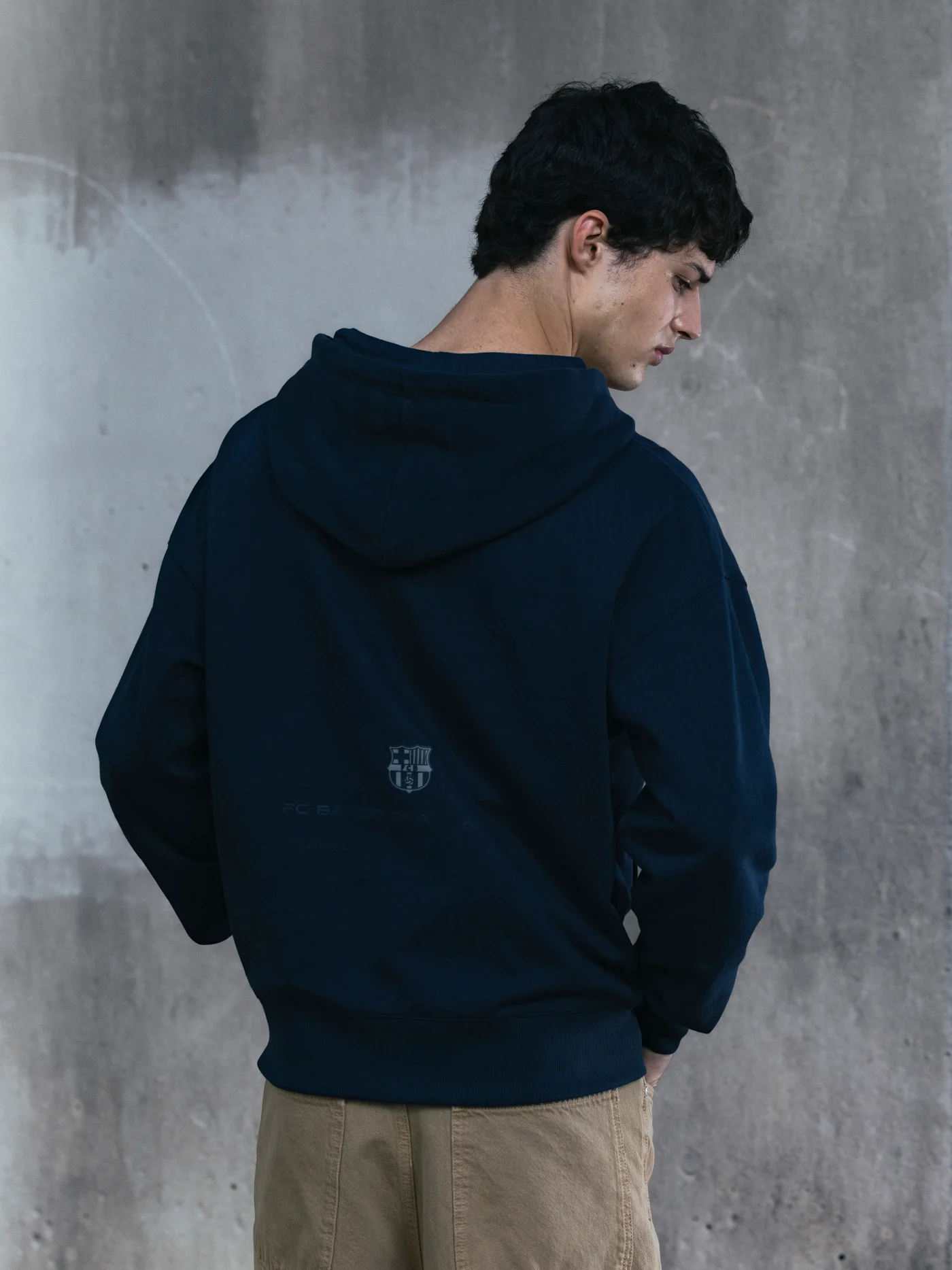 Hoodie Zip Navy Barça Organic Goals - Image 7