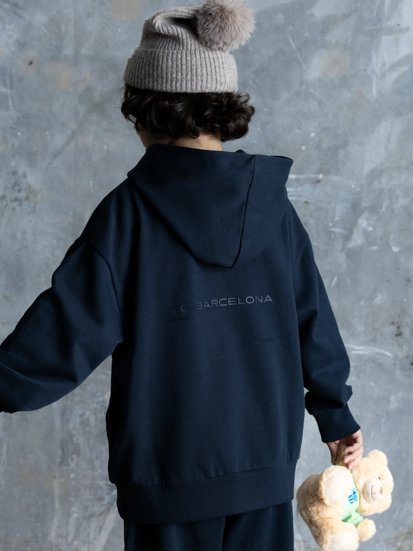 Hoodie Zip Navy Barça Organic Goals - Junior - Image 2