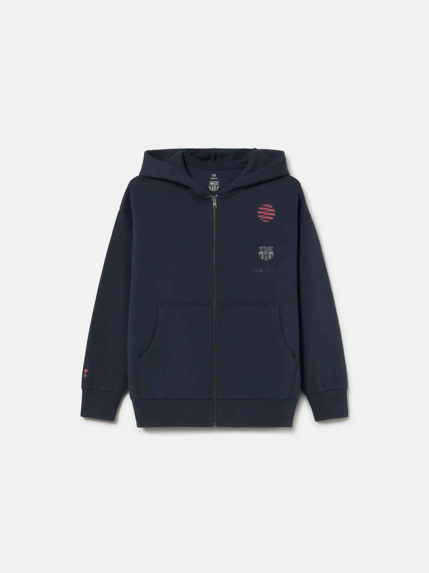 Hoodie Zip Navy Barça Organic Goals - Junior - Image 3