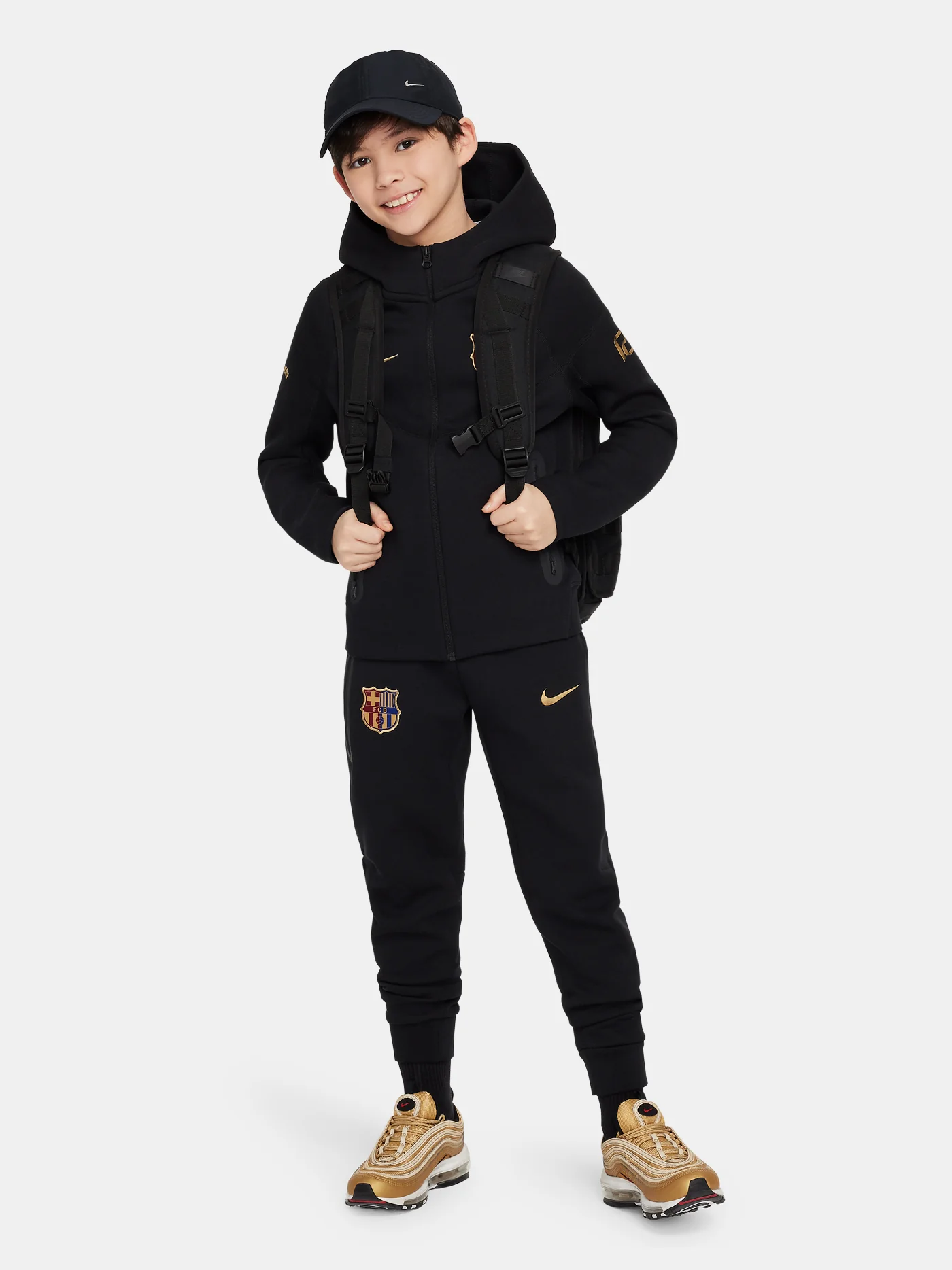 Pants tech fleece crest black Barça Nike - Junior - Image 7