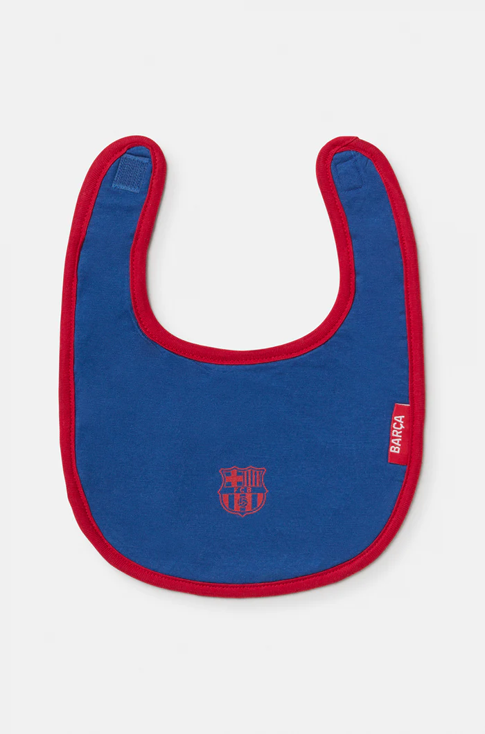 Set of two Barça white and blue cotton bibs – Baby - Image 4