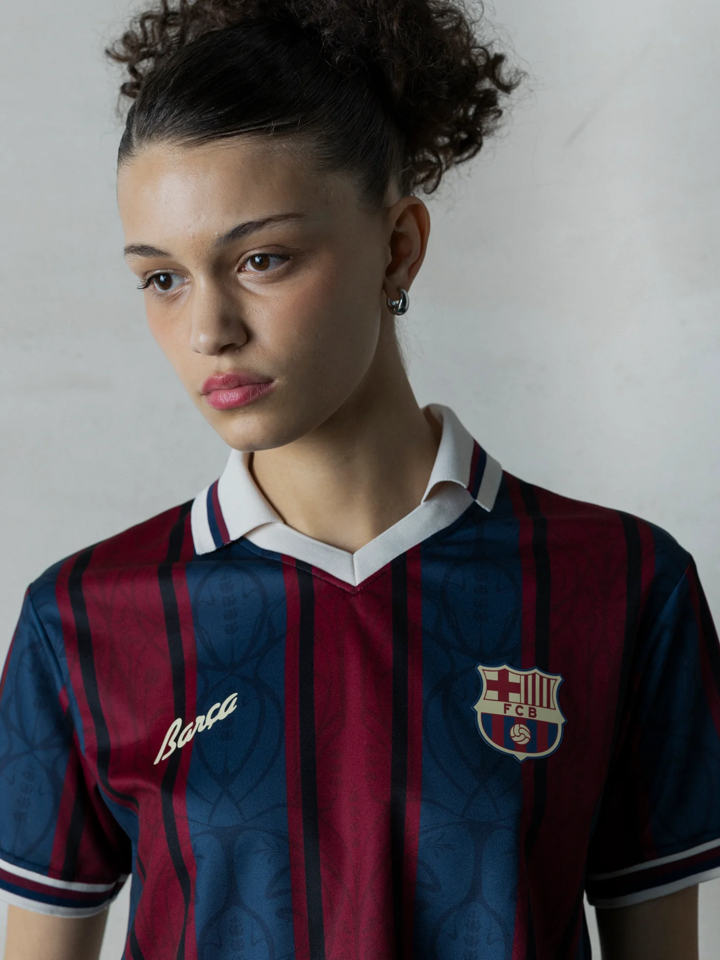 Modernist Crop FC Barcelona Polo Oversize - Women - Image 2