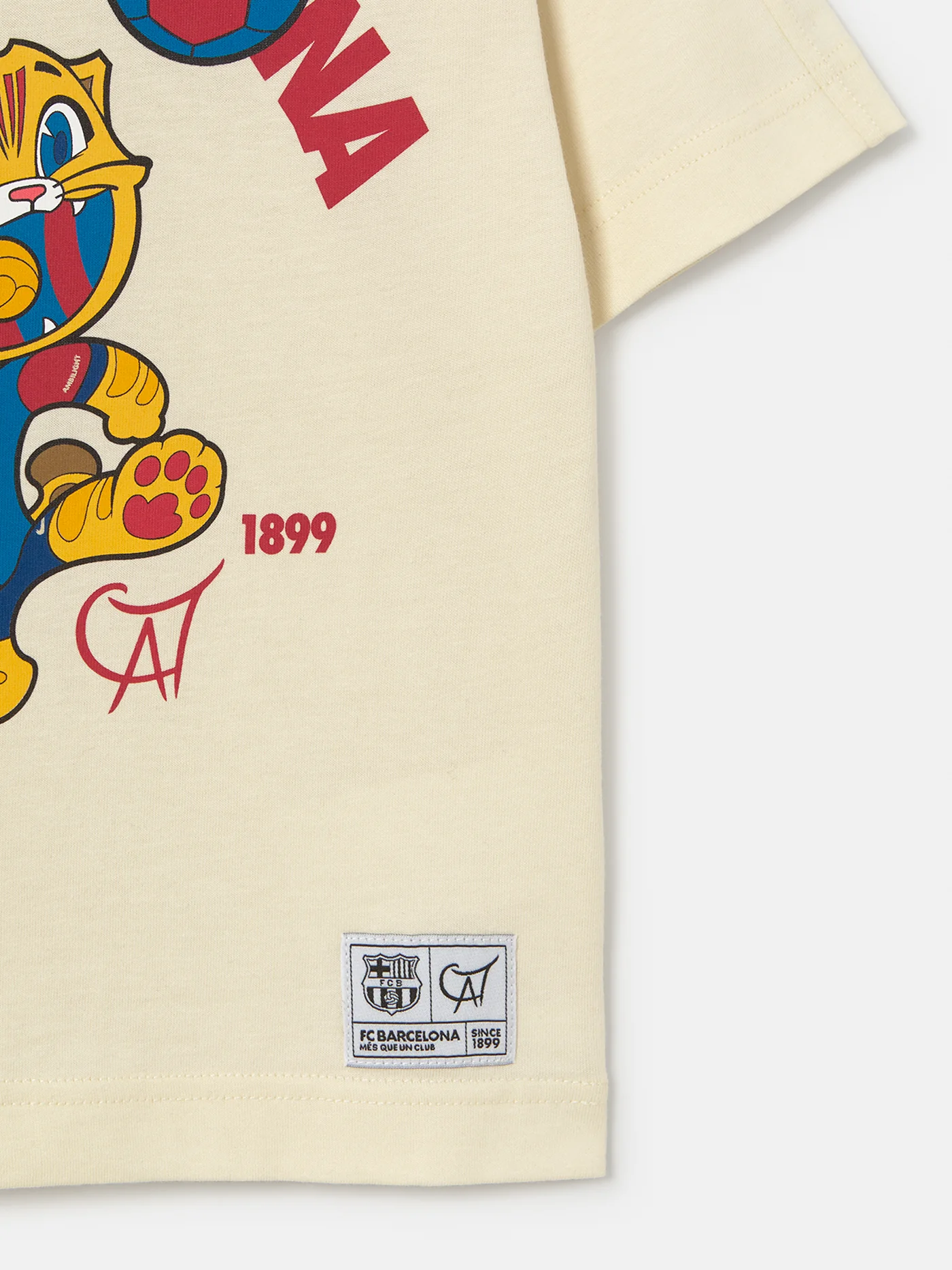T-shirt ecru Cat Barça - Kids - Image 4