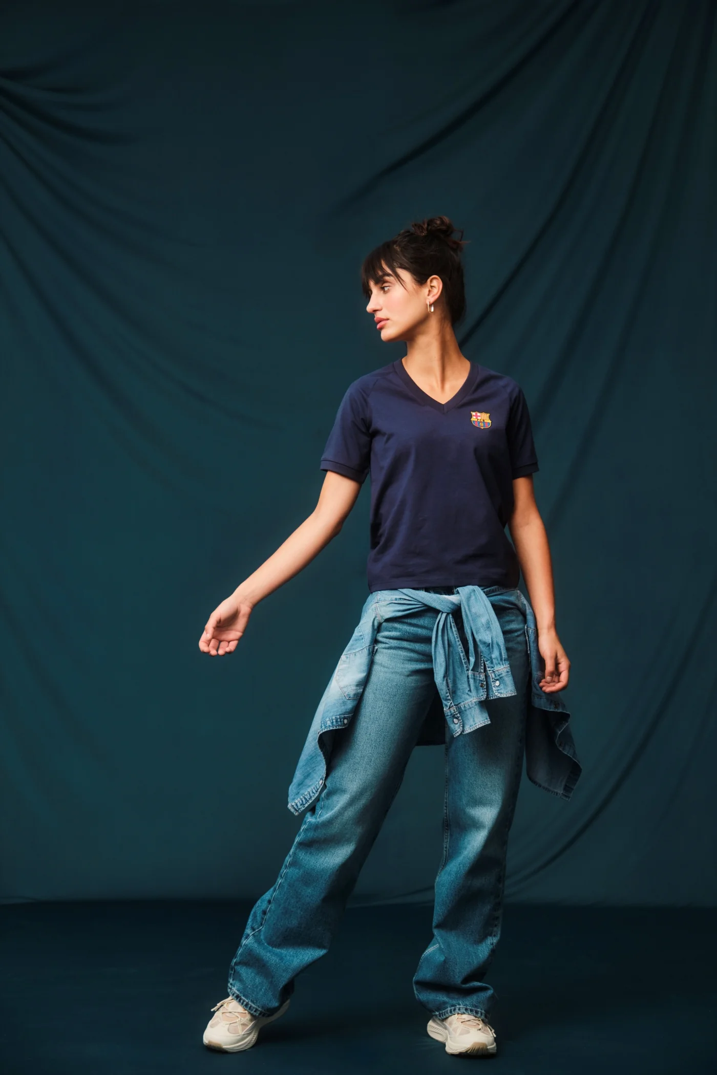 T-shirt navy blue Barça - Woman - Image 3